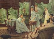 James Tissot In The Conservatory (Rivals) (nn01) oil painting